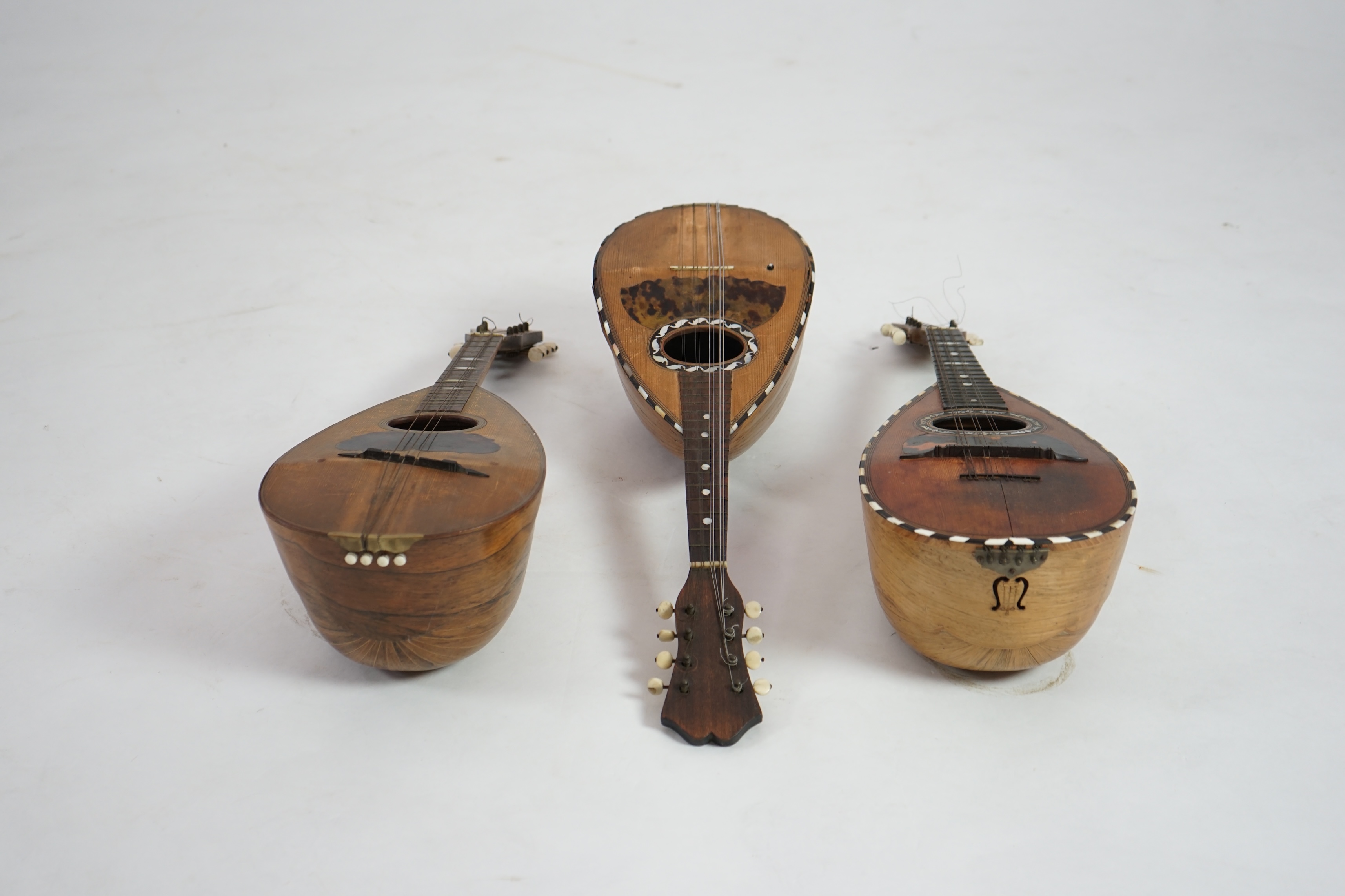 Three late 19th century Neapolitan mandolins